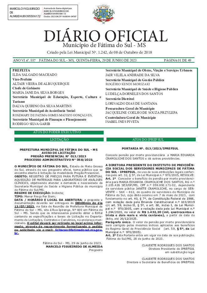 Diário Oficial - Edição nº 887