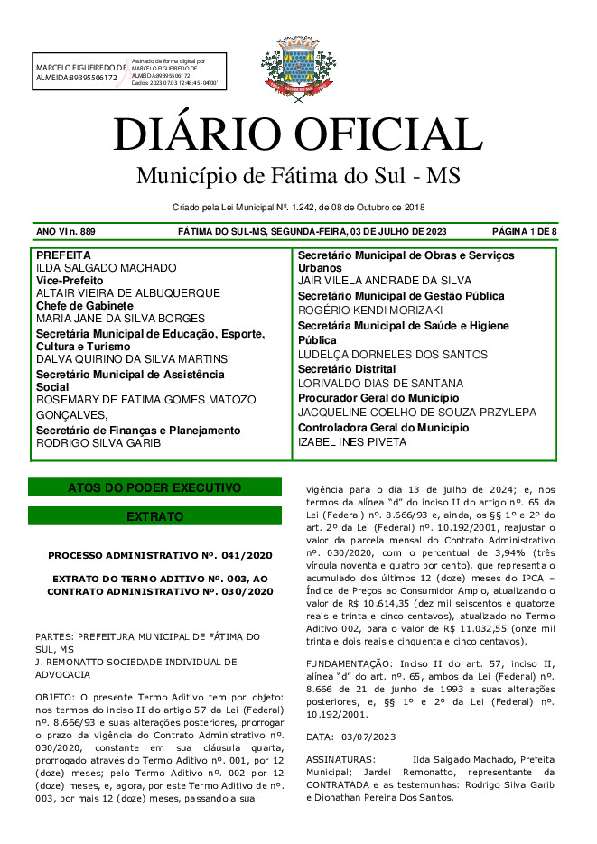 Diário Oficial - Edição nº 889