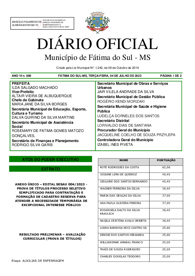 Diário Oficial - Edição nº 890