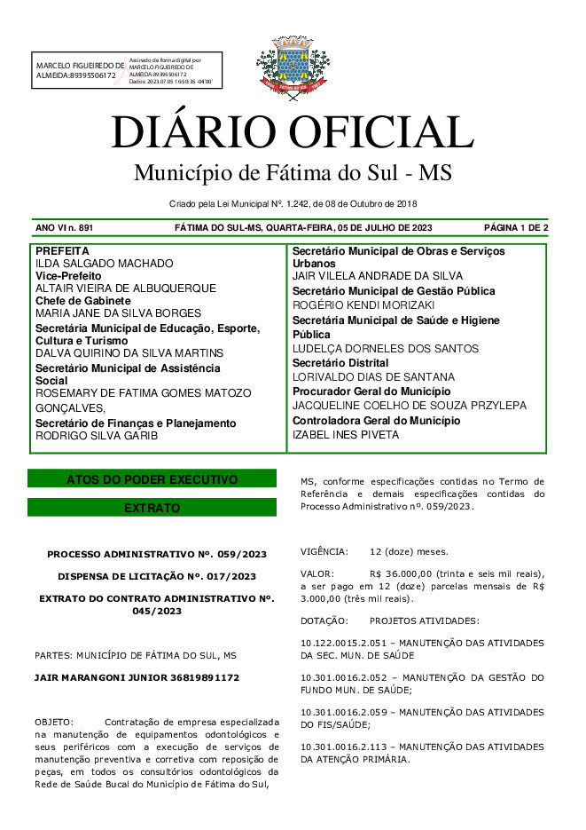 Diário Oficial - Edição nº 891