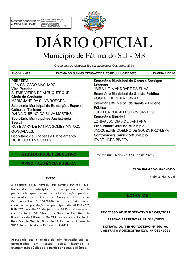 Diário Oficial - Edição nº 899