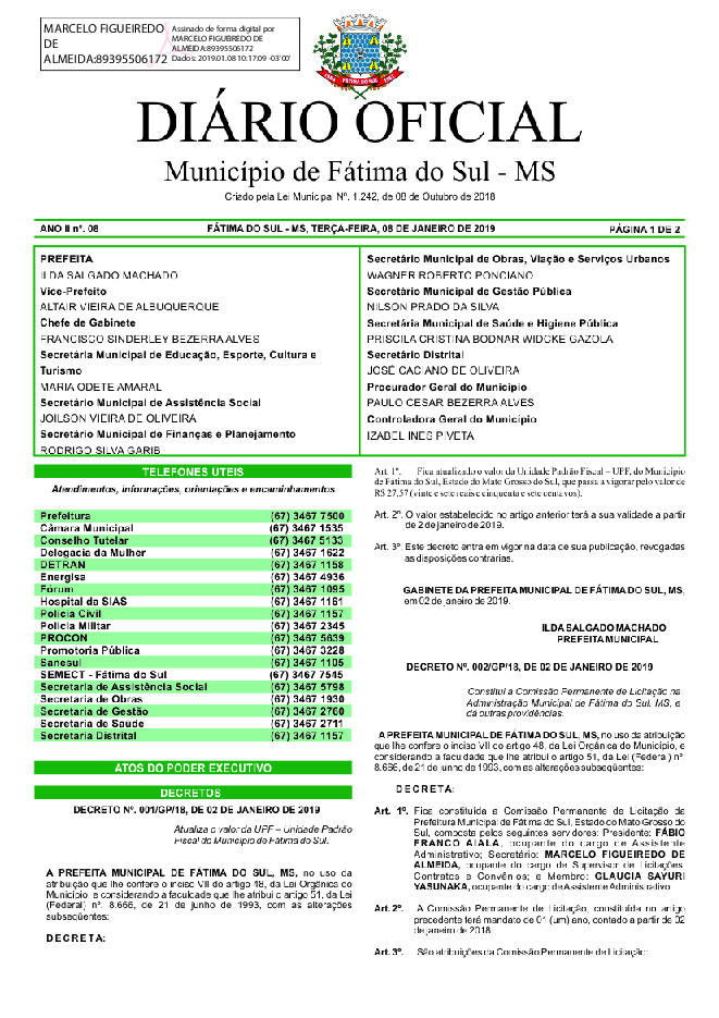 Diário Oficial - Edição nº 8