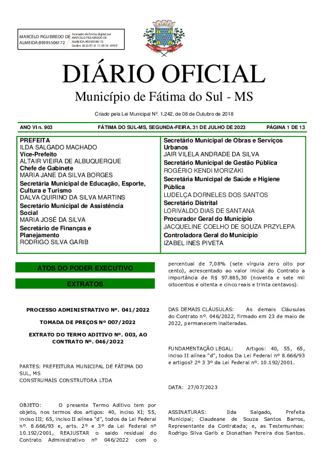 Diário Oficial - Edição nº 903