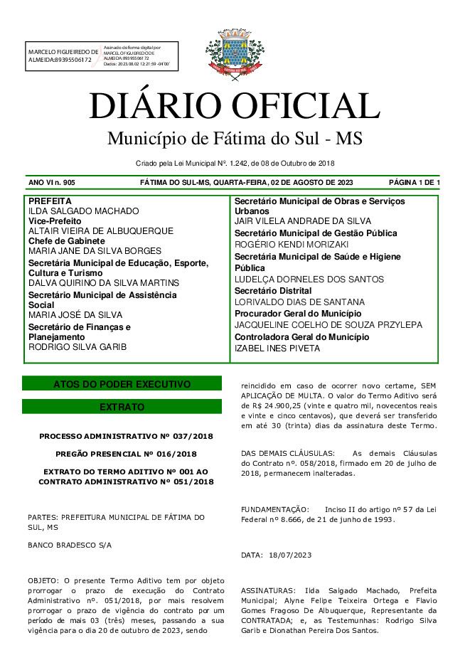 Diário Oficial - Edição nº 905