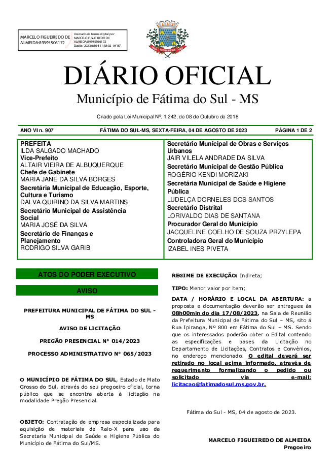 Diário Oficial - Edição nº 907