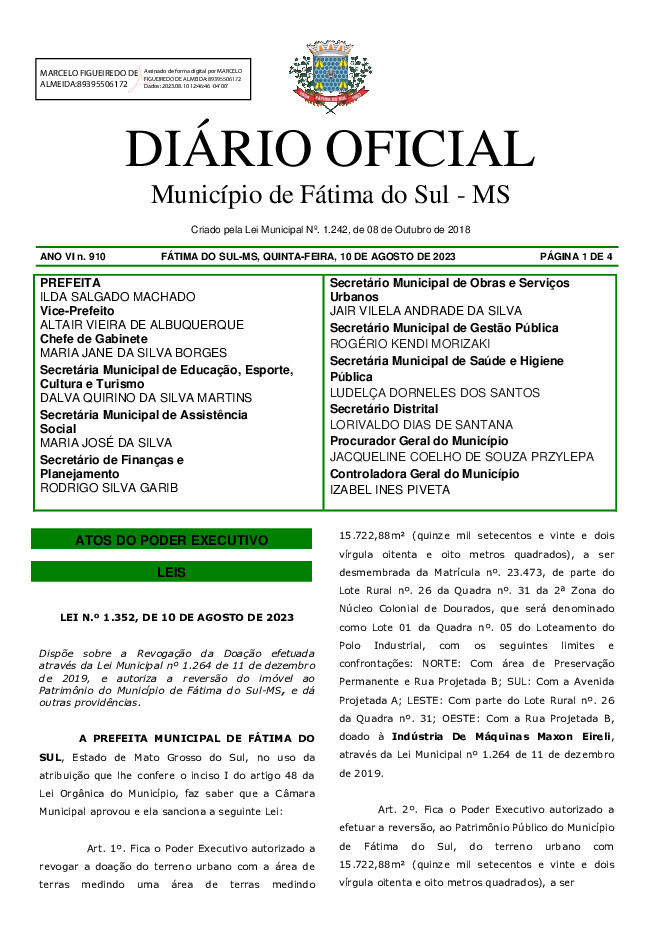 Diário Oficial - Edição nº 910