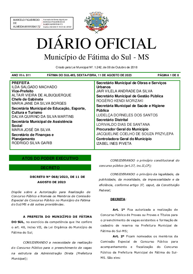 Diário Oficial - Edição nº 911