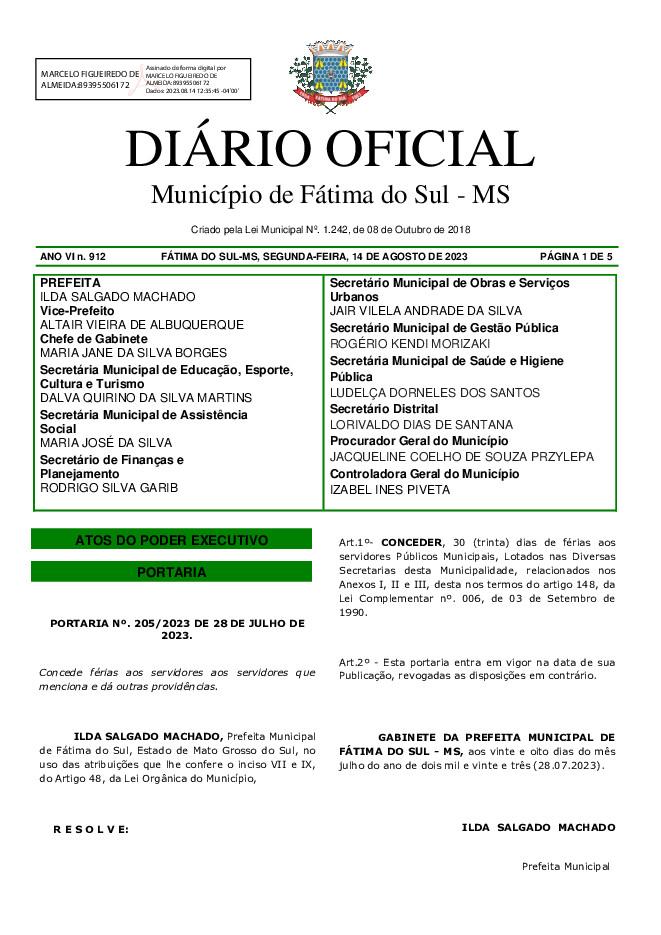 Diário Oficial - Edição nº 912