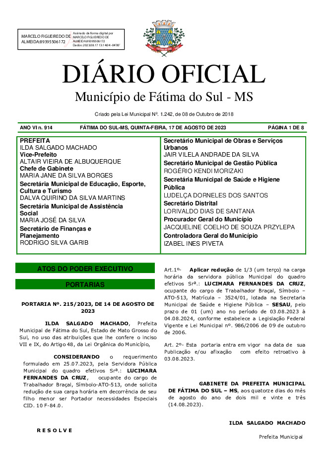 Diário Oficial - Edição nº 914