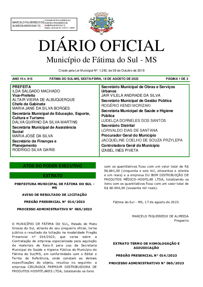 Diário Oficial - Edição nº 915