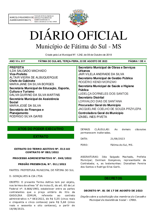 Diário Oficial - Edição nº 917