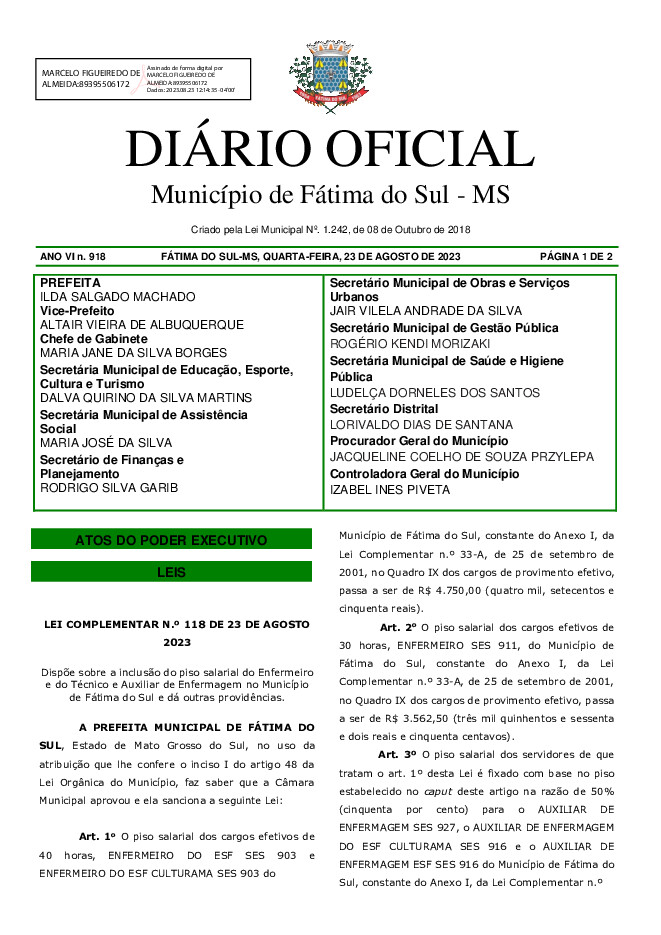 Diário Oficial - Edição nº 918