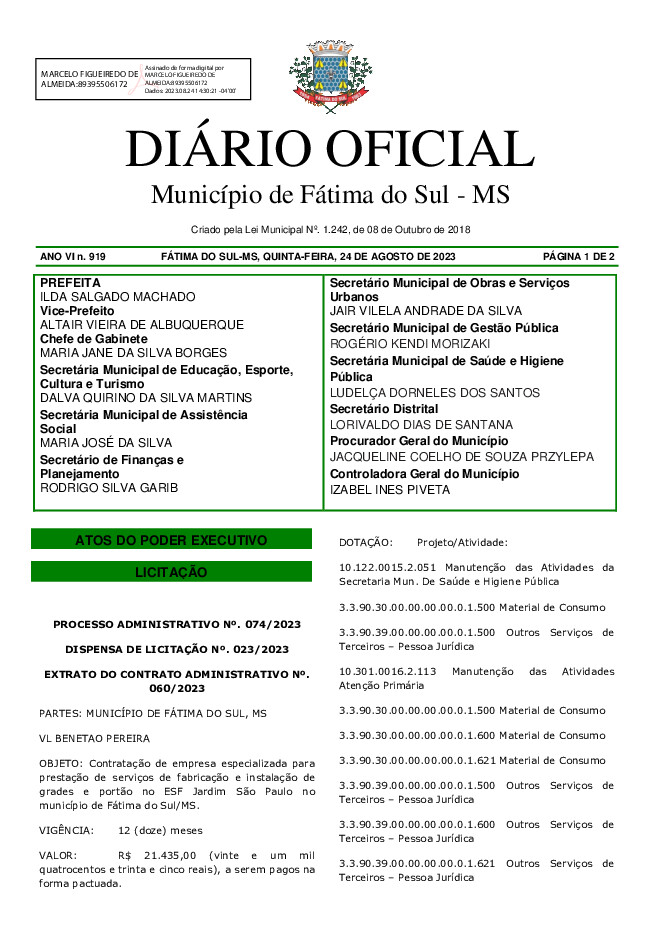 Diário Oficial - Edição nº 919