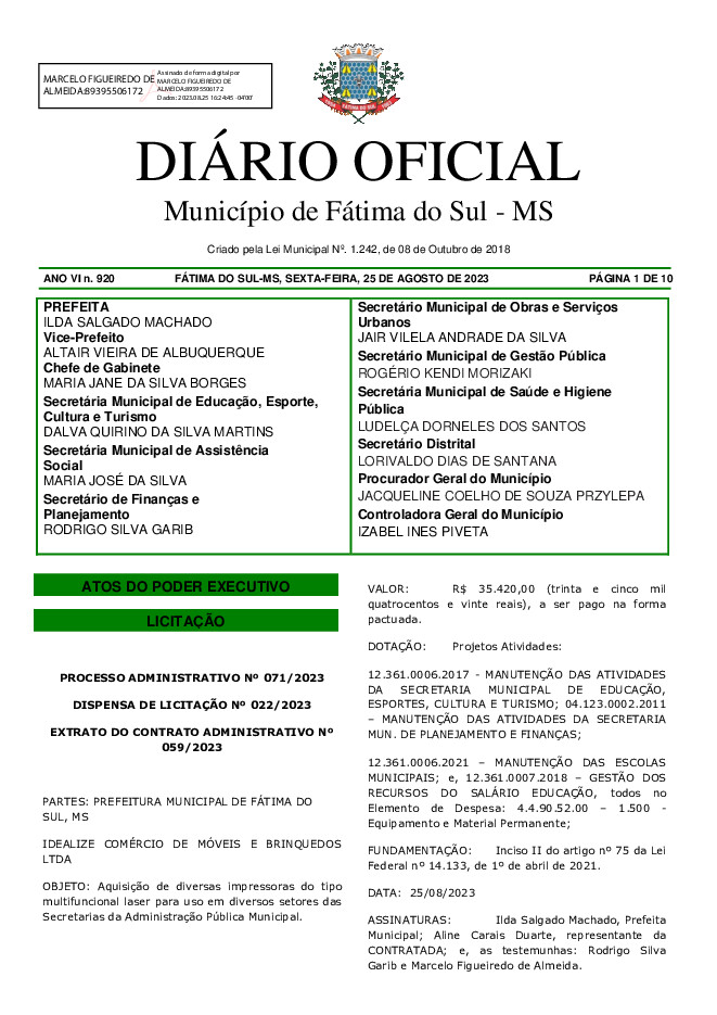 Diário Oficial - Edição nº 920