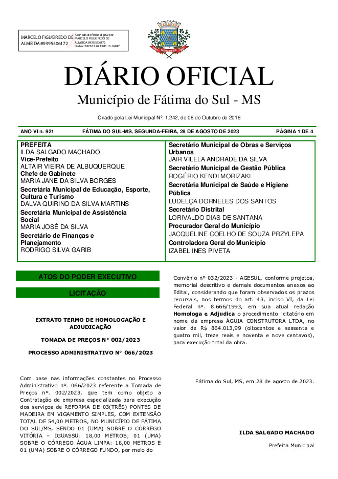 Diário Oficial - Edição nº 921