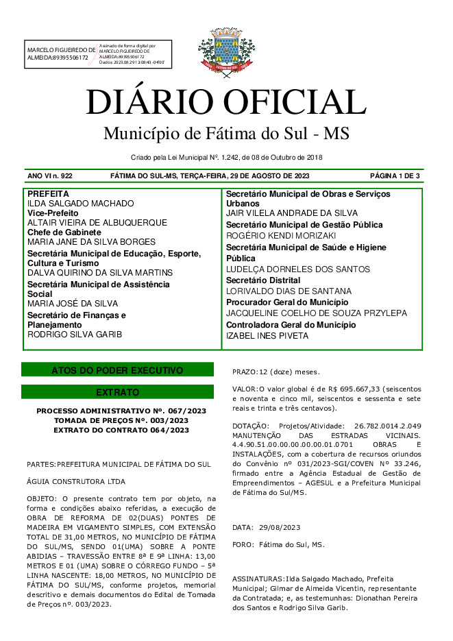 Diário Oficial - Edição nº 922