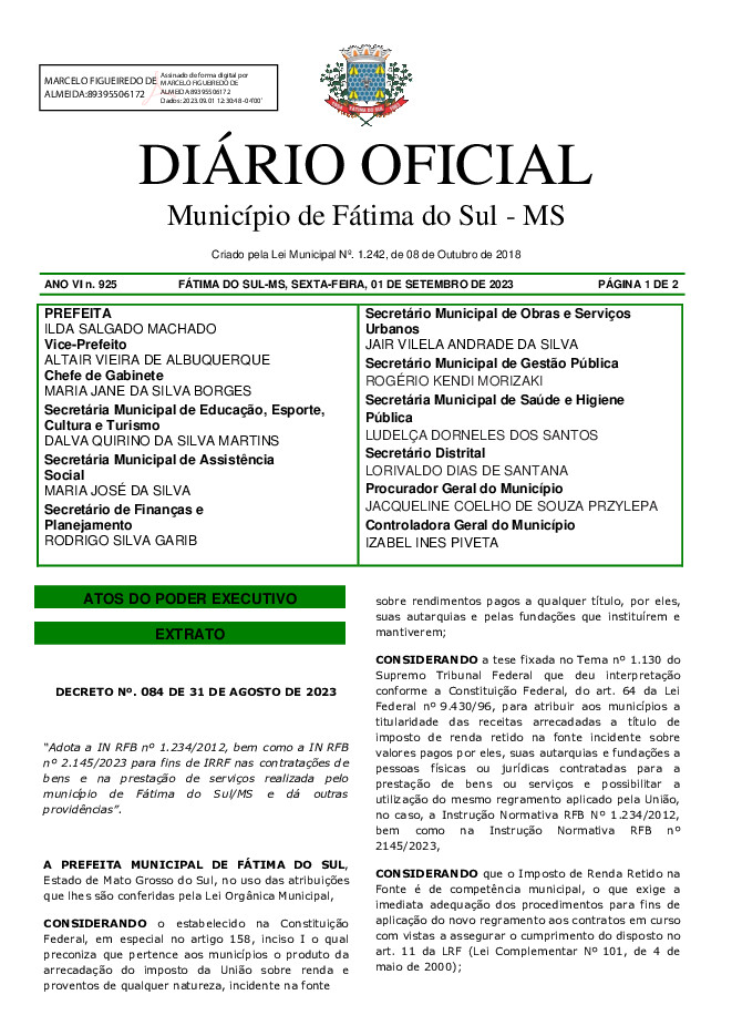 Diário Oficial - Edição nº 925