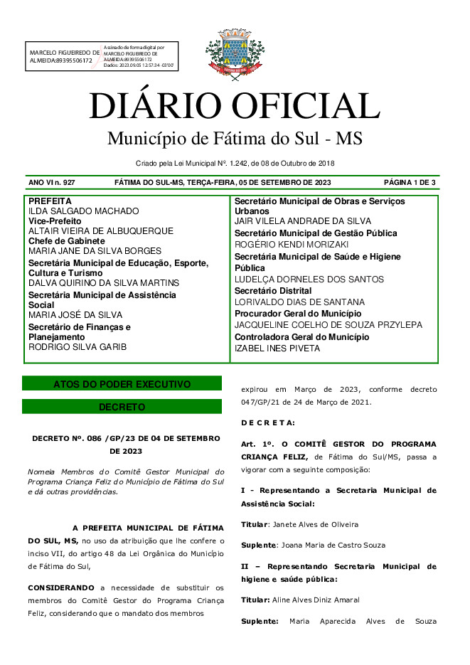 Diário Oficial - Edição nº 927