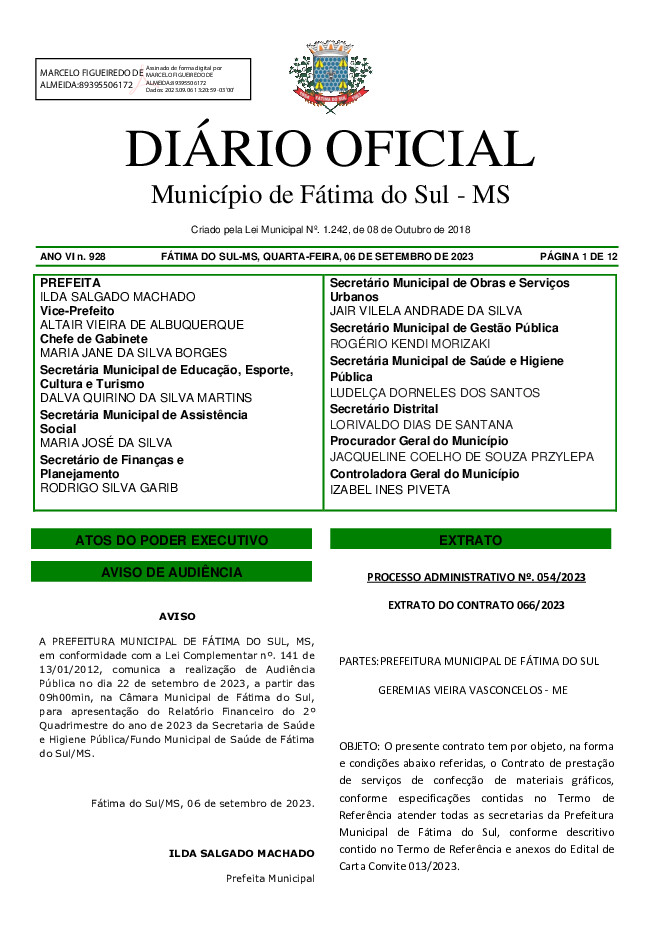 Diário Oficial - Edição nº 928