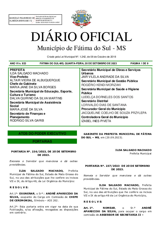 Diário Oficial - Edição nº 933