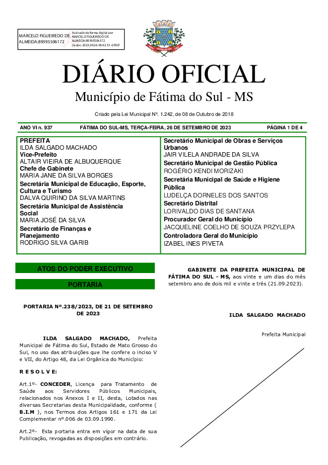 Diário Oficial - Edição nº 937