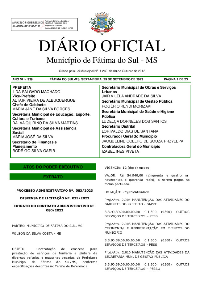 Diário Oficial - Edição nº 939