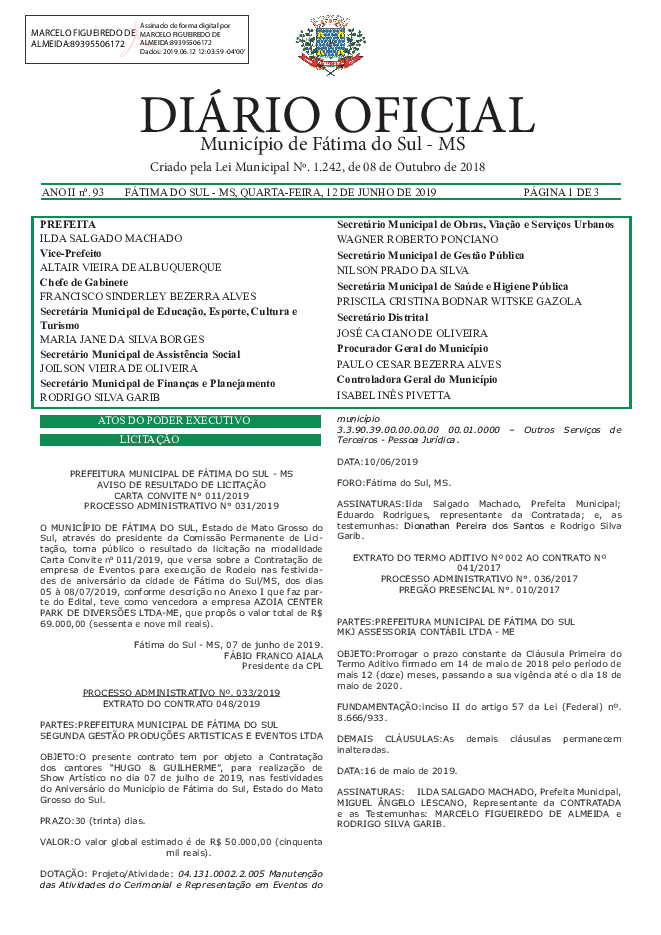 Diário Oficial - Edição nº 93