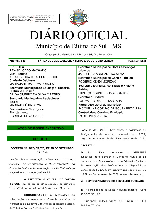 Diário Oficial - Edição nº 940