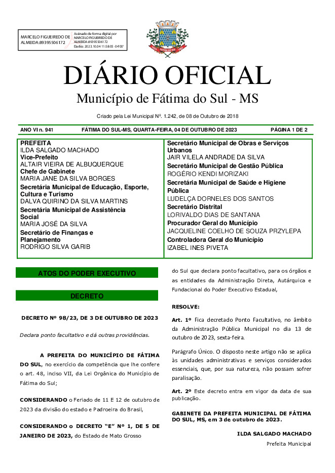 Diário Oficial - Edição nº 941