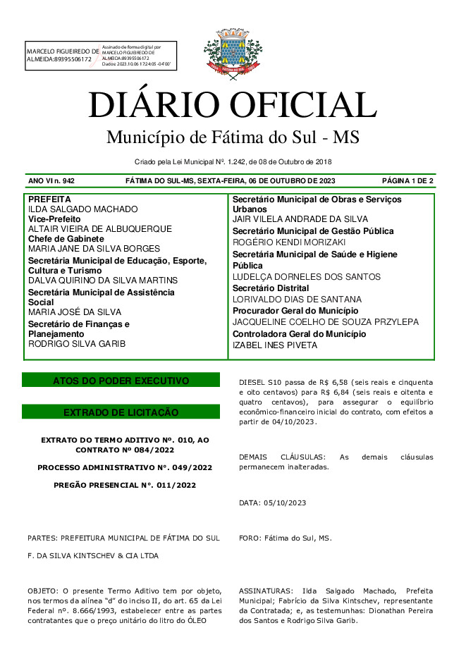 Diário Oficial - Edição nº 942