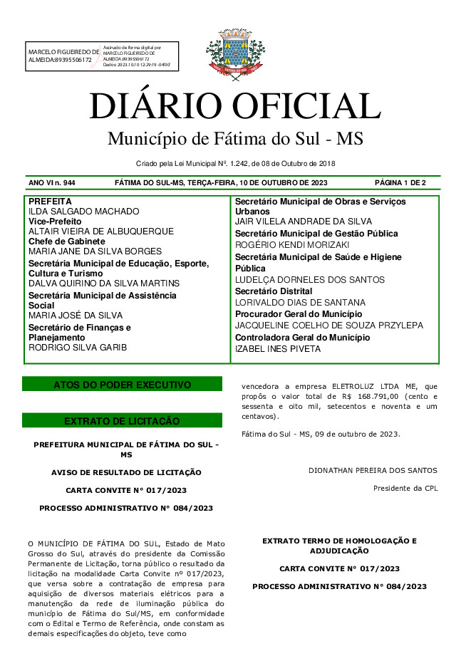 Diário Oficial - Edição nº 944