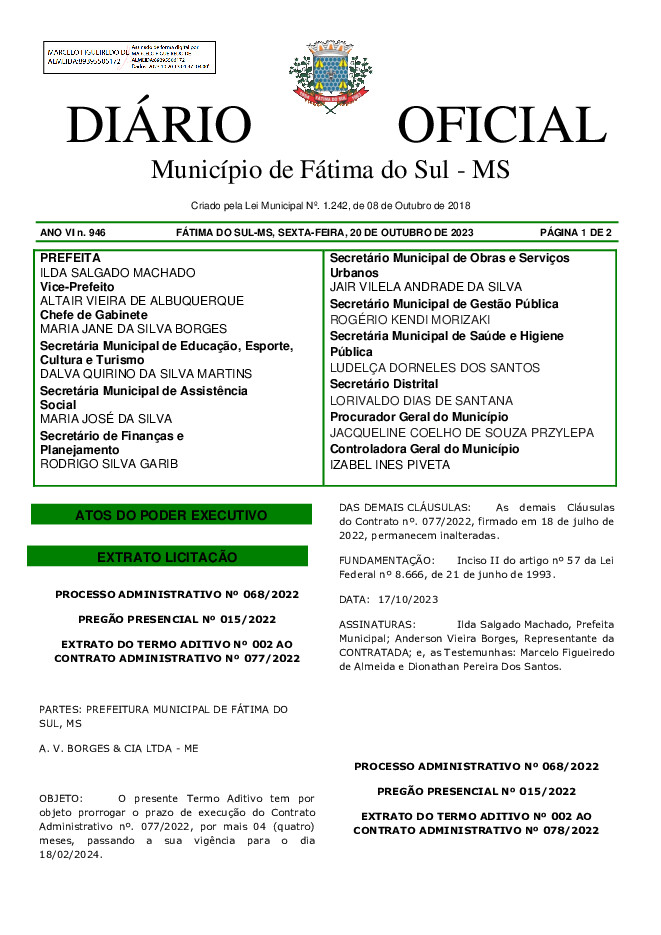 Diário Oficial - Edição nº 946