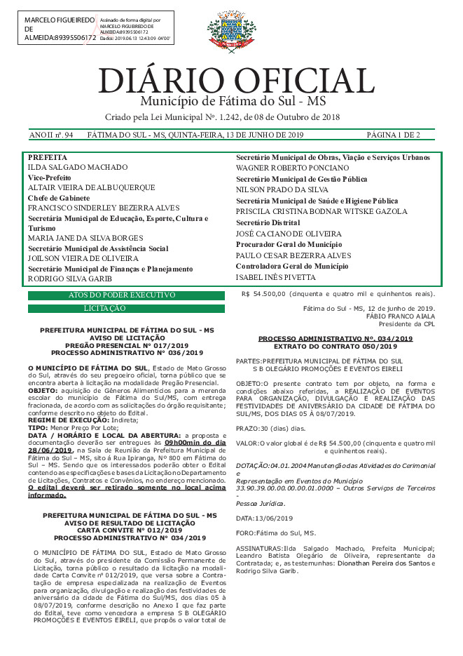 Diário Oficial - Edição nº 94