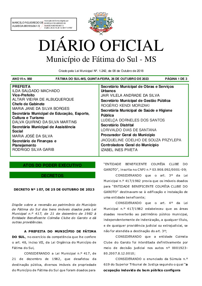 Diário Oficial - Edição nº 950