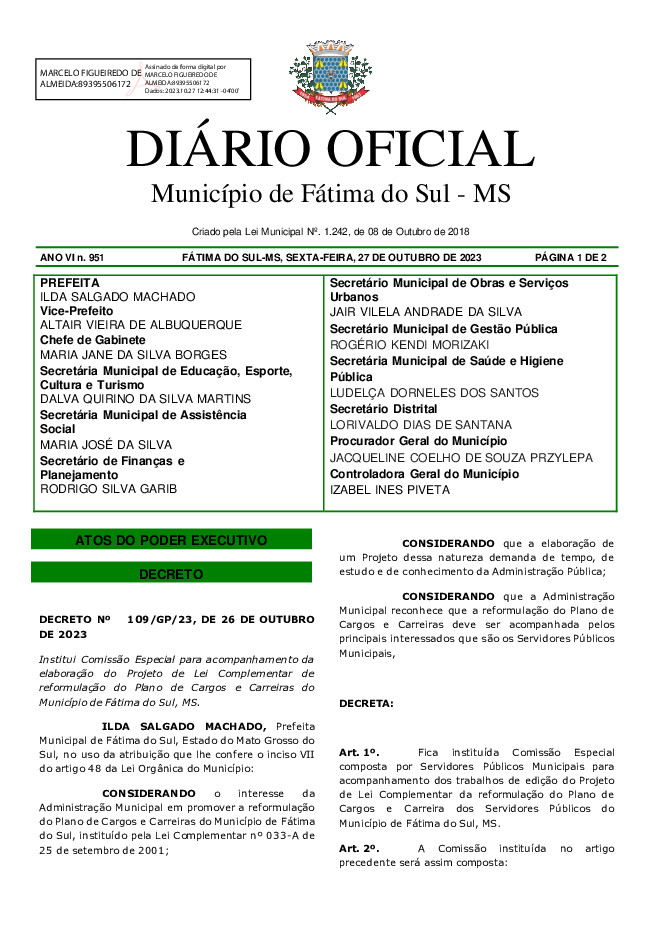 Diário Oficial - Edição nº 951