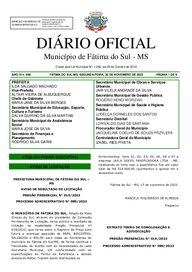 Diário Oficial - Edição nº 959