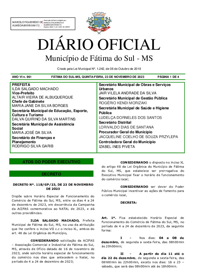 Diário Oficial - Edição nº 961