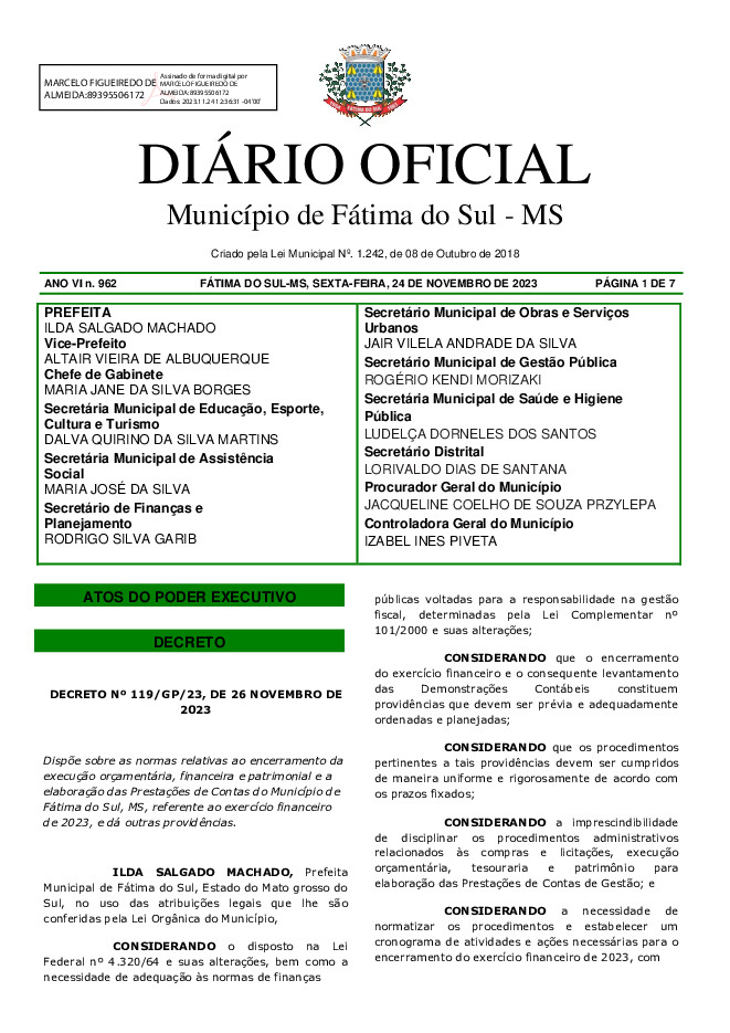 Diário Oficial - Edição nº 962