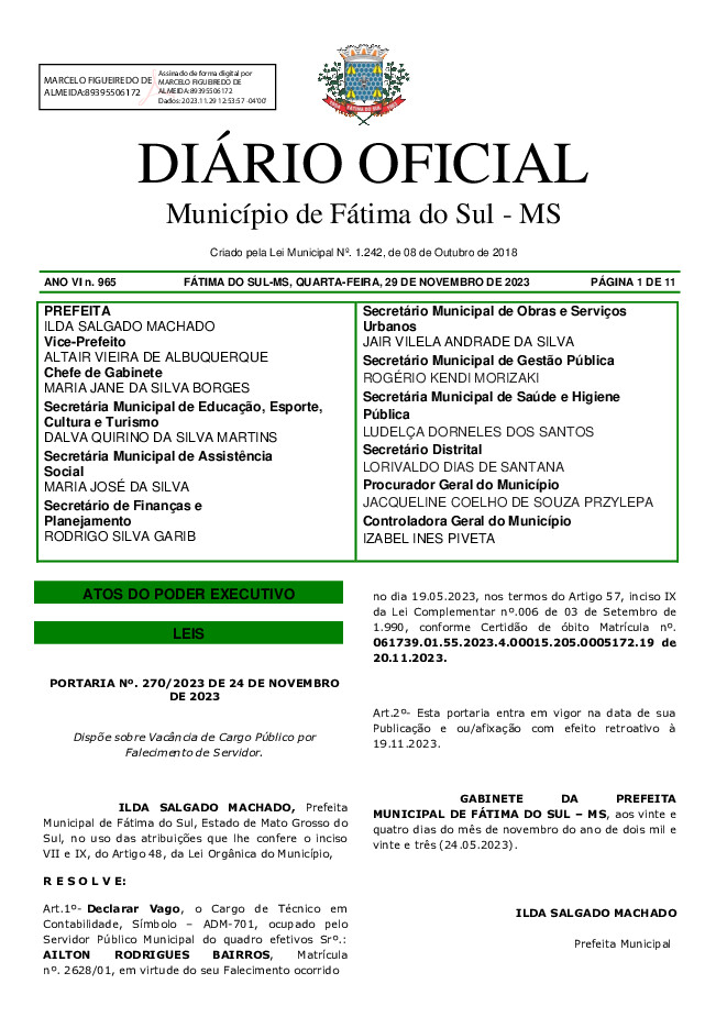 Diário Oficial - Edição nº 965