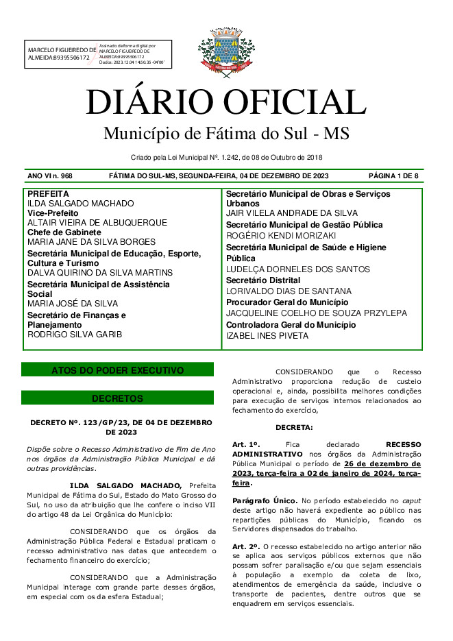 Diário Oficial - Edição nº 968