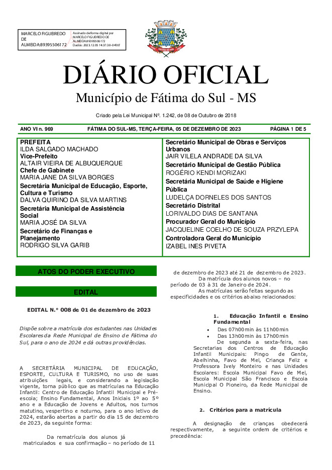 Diário Oficial - Edição nº 969