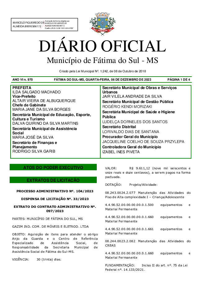 Diário Oficial - Edição nº 970