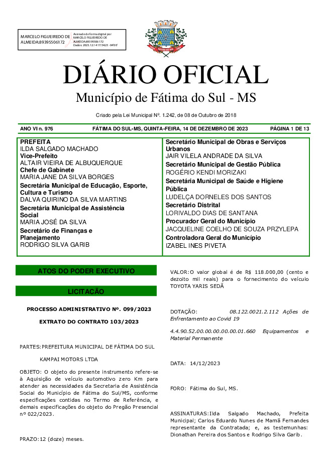 Diário Oficial - Edição nº 976