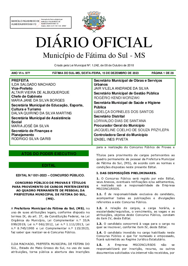 Diário Oficial - Edição nº 977