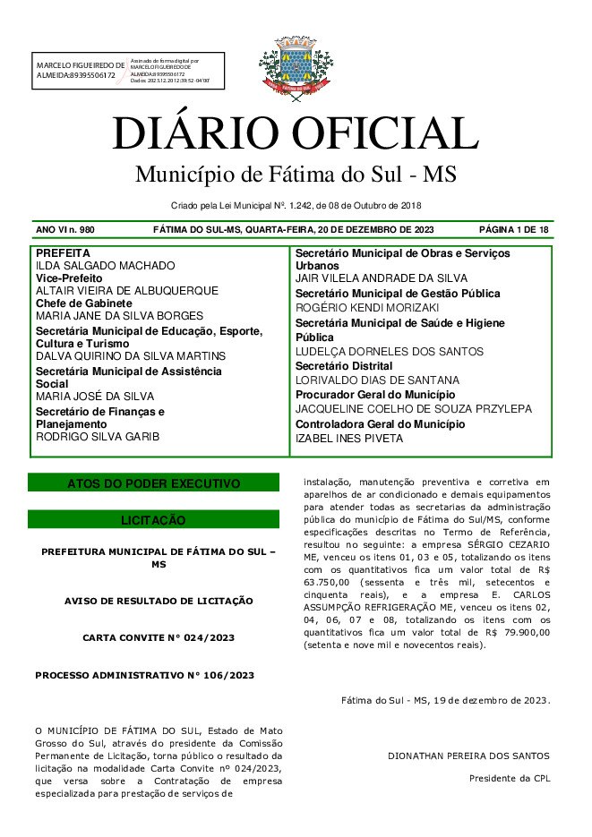 Diário Oficial - Edição nº 980