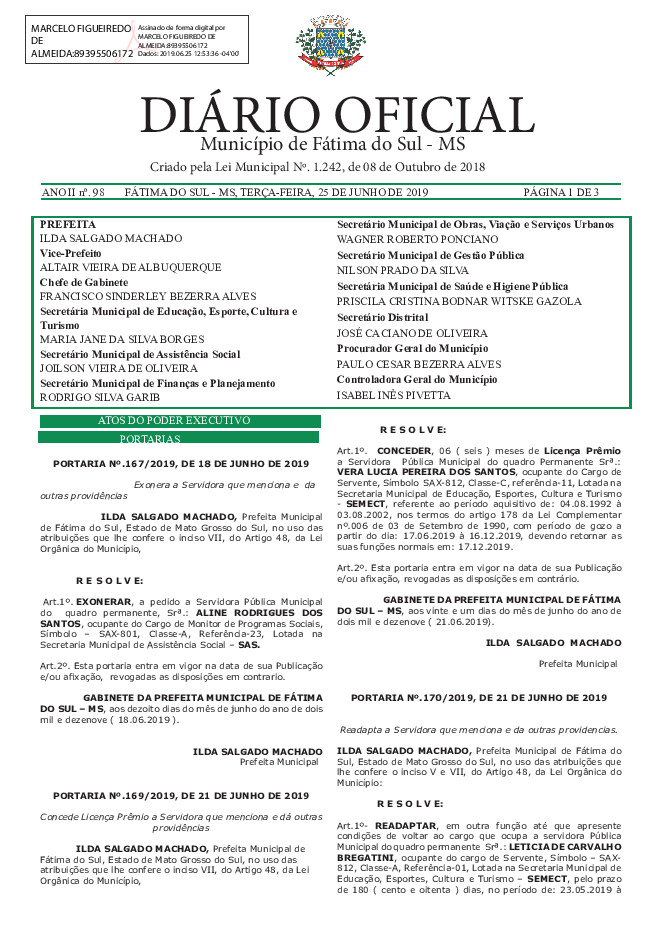 Diário Oficial - Edição nº 98