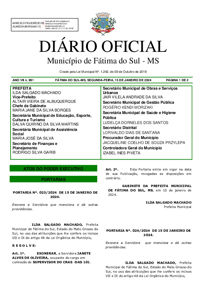 Diário Oficial - Edição nº 991