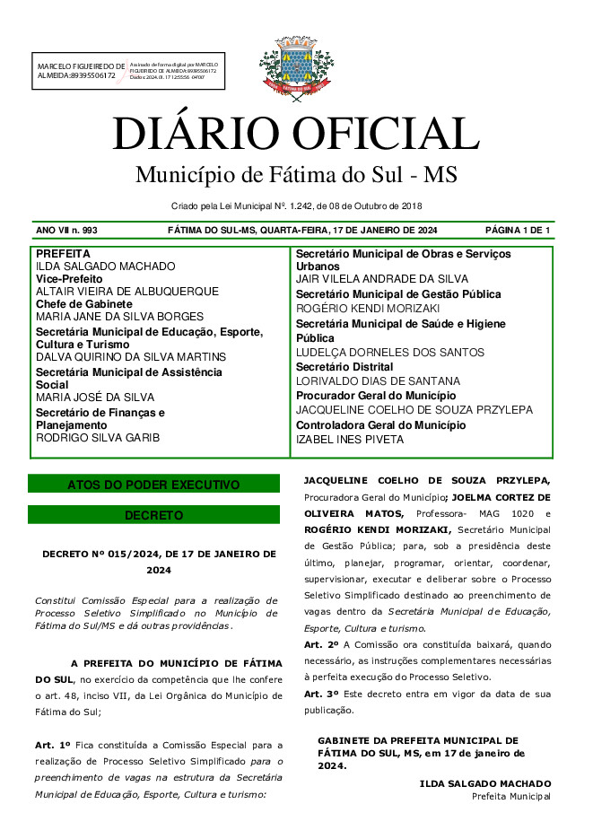 Diário Oficial - Edição nº 993