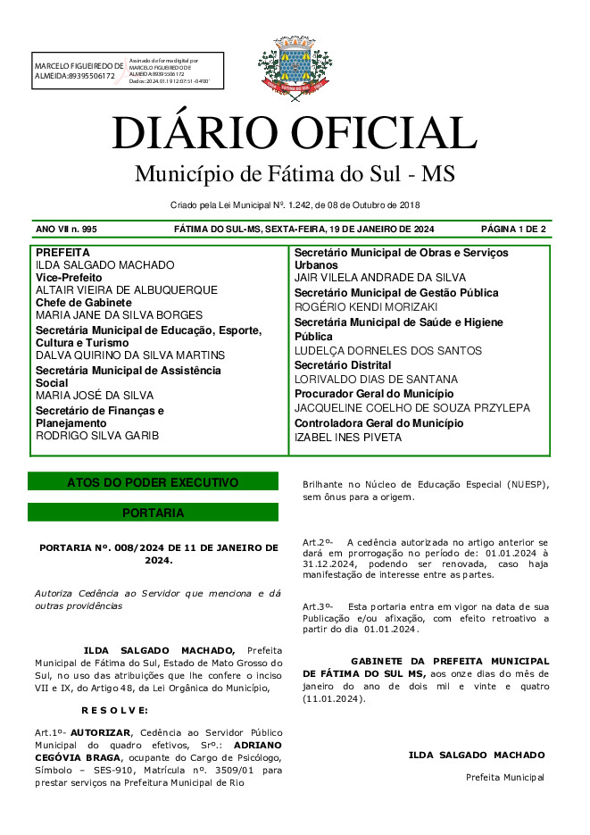 Diário Oficial - Edição nº 995