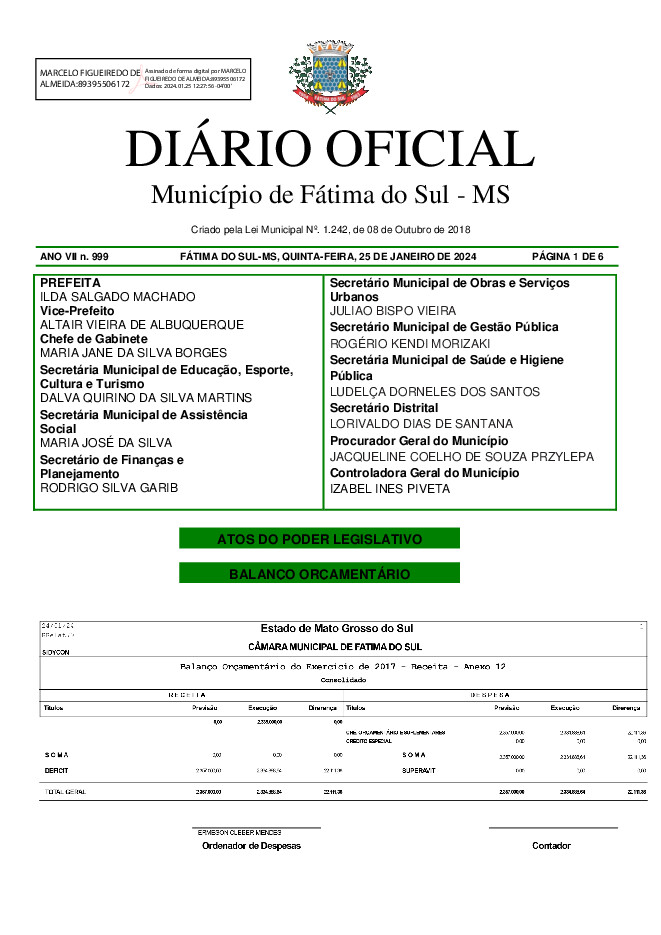 Diário Oficial - Edição nº 999